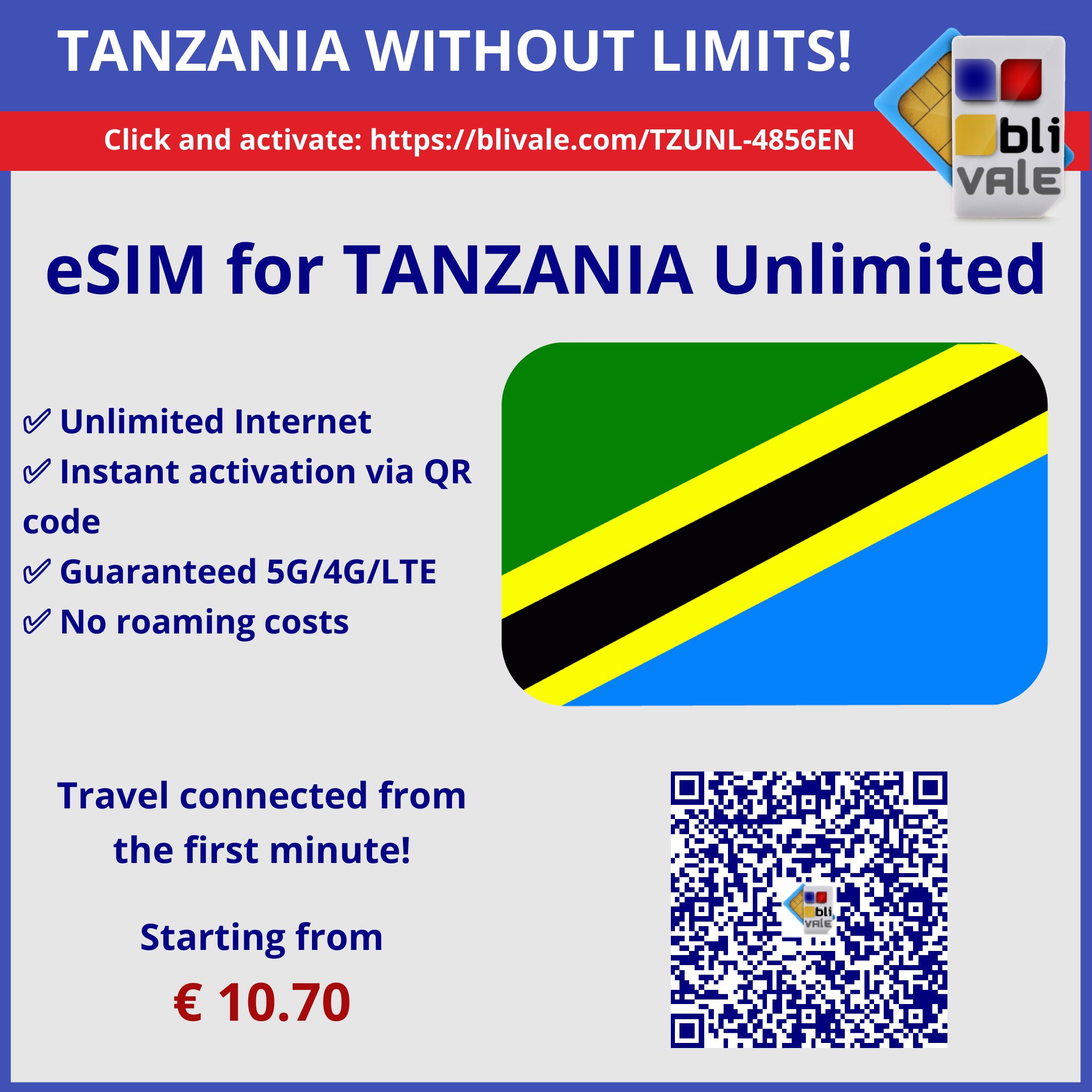 blivale_image_en_eSIM for Tanzania Unlimited_800x800 TANZANIA WITHOUT LIMITS!